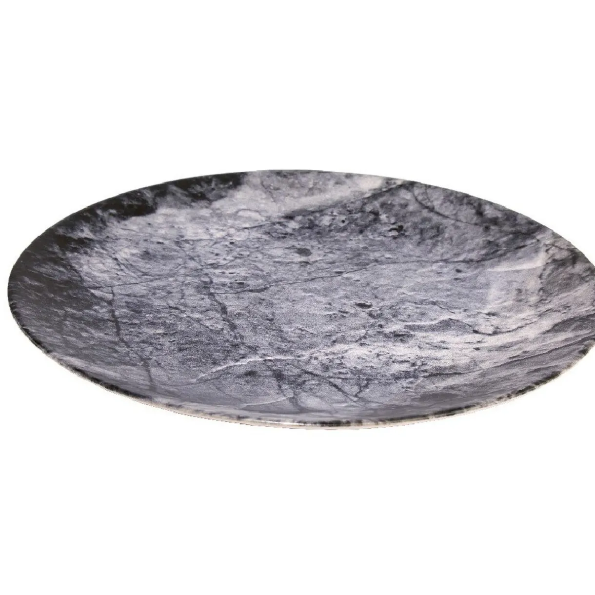 Assiette plate ronde motif ardoise gris et noir^Gifi Sale