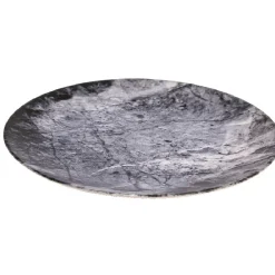 Assiette plate ronde motif ardoise gris et noir^Gifi Sale