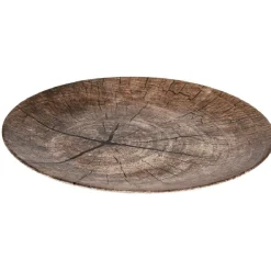Assiette plate ronde motif rondin de bois marron^Gifi Sale