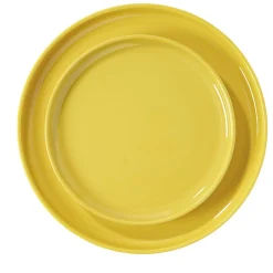 Assiette plate ronde Oslo jaune moutarde^Gifi Best