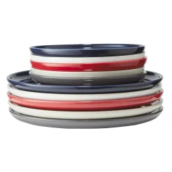 Assiette plate ronde Oslo bleue^Gifi Discount