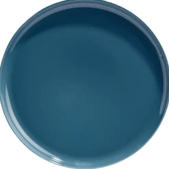 Assiette plate ronde Oslo porcelaine bleu uni^Gifi Sale