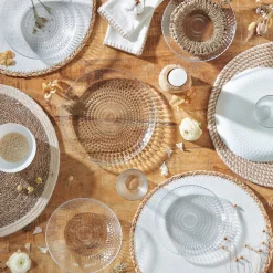 Assiette plate ronde Pampilles blanc transparent Ø 25 cm^Gifi Best