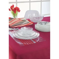 Assiette plate ronde transparente ciselée^Gifi Online