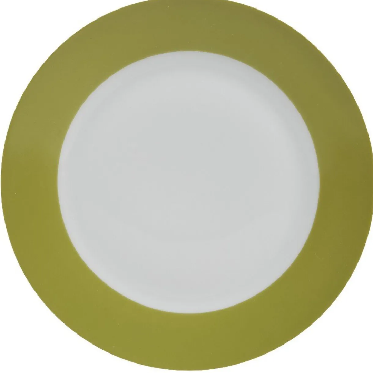 Assiette plate ronde verte et blanche^Gifi Sale