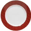 Assiette plate rouge et blanc design coeurs^Gifi Hot