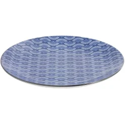 Assiette plate style japonais porcelaine bleu blanc^Gifi New