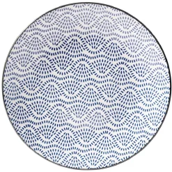 Assiette plate style japonais porcelaine bleu blanc^Gifi Sale