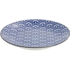 Assiette plate style japonais porcelaine bleu blanc^Gifi Sale