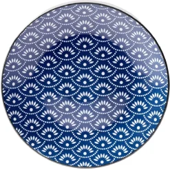 Assiette plate style japonais porcelaine bleu blanc^Gifi Sale