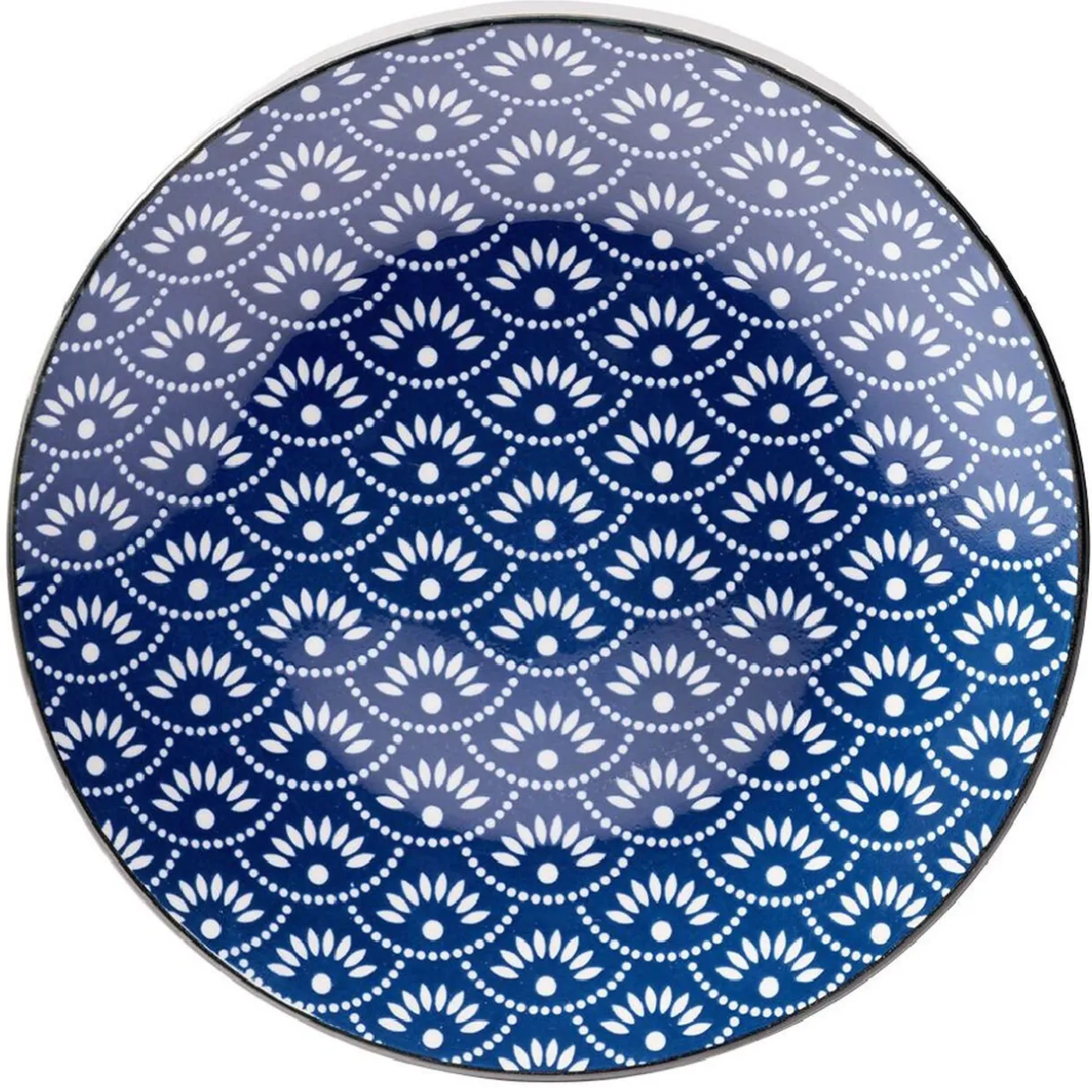 Assiette plate style japonais porcelaine bleu blanc^Gifi Sale