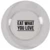 Assiette plate transparente design "eat what you love"^Gifi Online