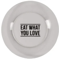 Assiette plate transparente design "eat what you love"^Gifi Online