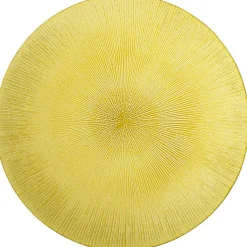 Assiette plate verte verre strié^Gifi New