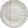 Assiette plate Zanzibar motif géométrique blanc et gris^Gifi Online
