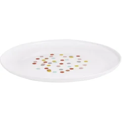 Assiette ronde en plastique décor pois multicolore^Gifi Outlet