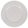 Assiette ronde plate céramique à rebord embossé uni blanc^Gifi Online