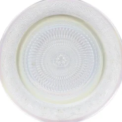 Assiette ronde plate décor ciselé design irisé^Gifi Outlet
