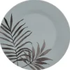 Assiette ronde plate porcelaine décor feuillage^Gifi Sale