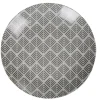 Assiette ronde plate porcelaine zig zag blanc gris^Gifi Discount