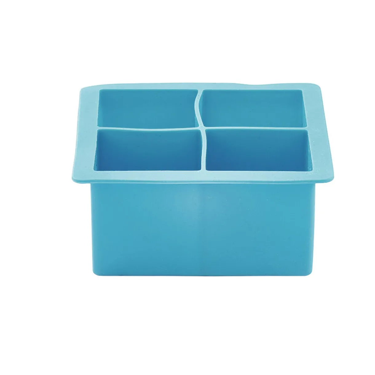 Bac à glaçons XXL 4 compartiments silicone bleu^Gifi Hot