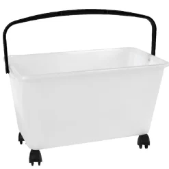 Entretien Du Linge|Gifi Bac à roulettes avec anse blanc et noir 15 L