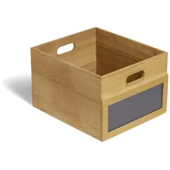 Rangement|Gifi Bac de rangement bois et ardoise Taille S 29xH18x25cm