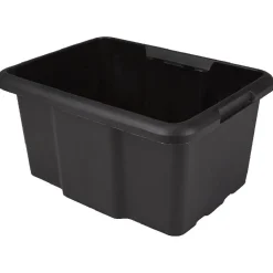 Rangement|Gifi Bac de rangement en plastique 15L uni noir x5