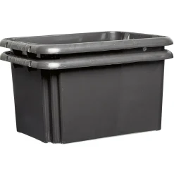 Rangement|Gifi Bac de rangement en plastique noir x2