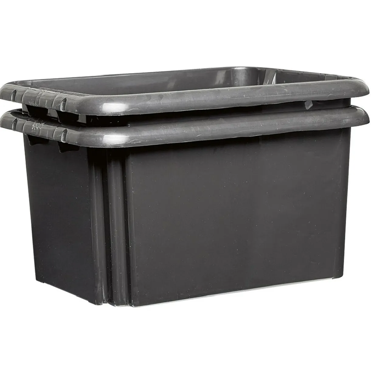 Rangement|Gifi Bac de rangement en plastique noir x2