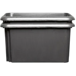 Rangement|Gifi Bac de rangement en plastique noir x2