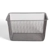 Rangement|Gifi Bac de rangement métal rouge ou gris 41x29,5xH23cm