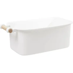 Rangement|Gifi Bac de rangement plastique poignée bois Taille S x2