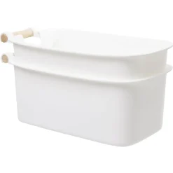 Rangement|Gifi Bac de rangement plastique poignée bois Taille S x2
