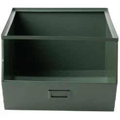 Rangement|Gifi Bac superposable en métal vert - L33 x l25 x H28,5 cm