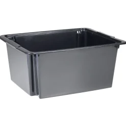 Rangement|Gifi Bac superposable 22L noir x3 - 43x34xH18,5 cm