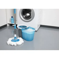 Entretien Du Linge|Gifi Balai magique seau essoreur bleu gris