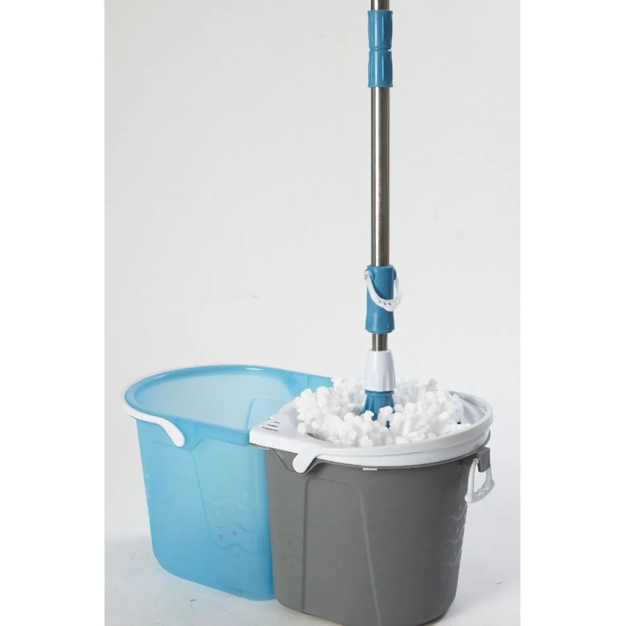 Entretien Du Linge|Gifi Balai magique seau essoreur bleu gris