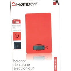 Balance de cuisine électronique Homday rouge^Gifi Sale