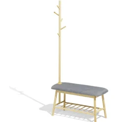 Rangement|Gifi Banc porte manteau Oskar gris 80x34xH165cm