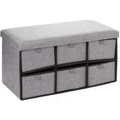 Rangement|Gifi Banc range chaussures en tissu gris