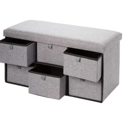 Rangement|Gifi Banc range chaussures en tissu gris