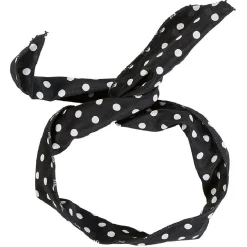 Outlet Gifi Bandeau ajustable noir imprimé pois blancs