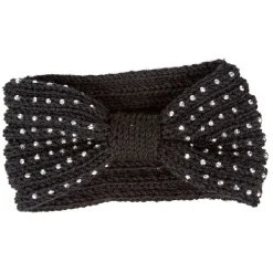 Best Gifi Bandeau en laine noir avec strass