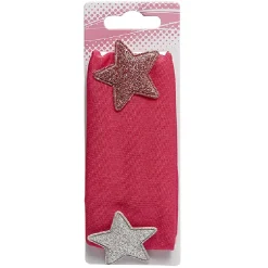 Hot Gifi Bandeau élastique rose avec étoile glitter