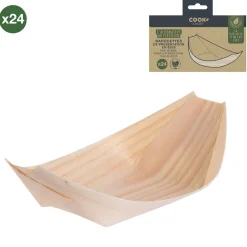 Barquette de présentation snacking bateau en bois x24^Gifi Hot