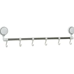 Gifi Barre porte serviettes à ventouses 6 crochets L.60 cm