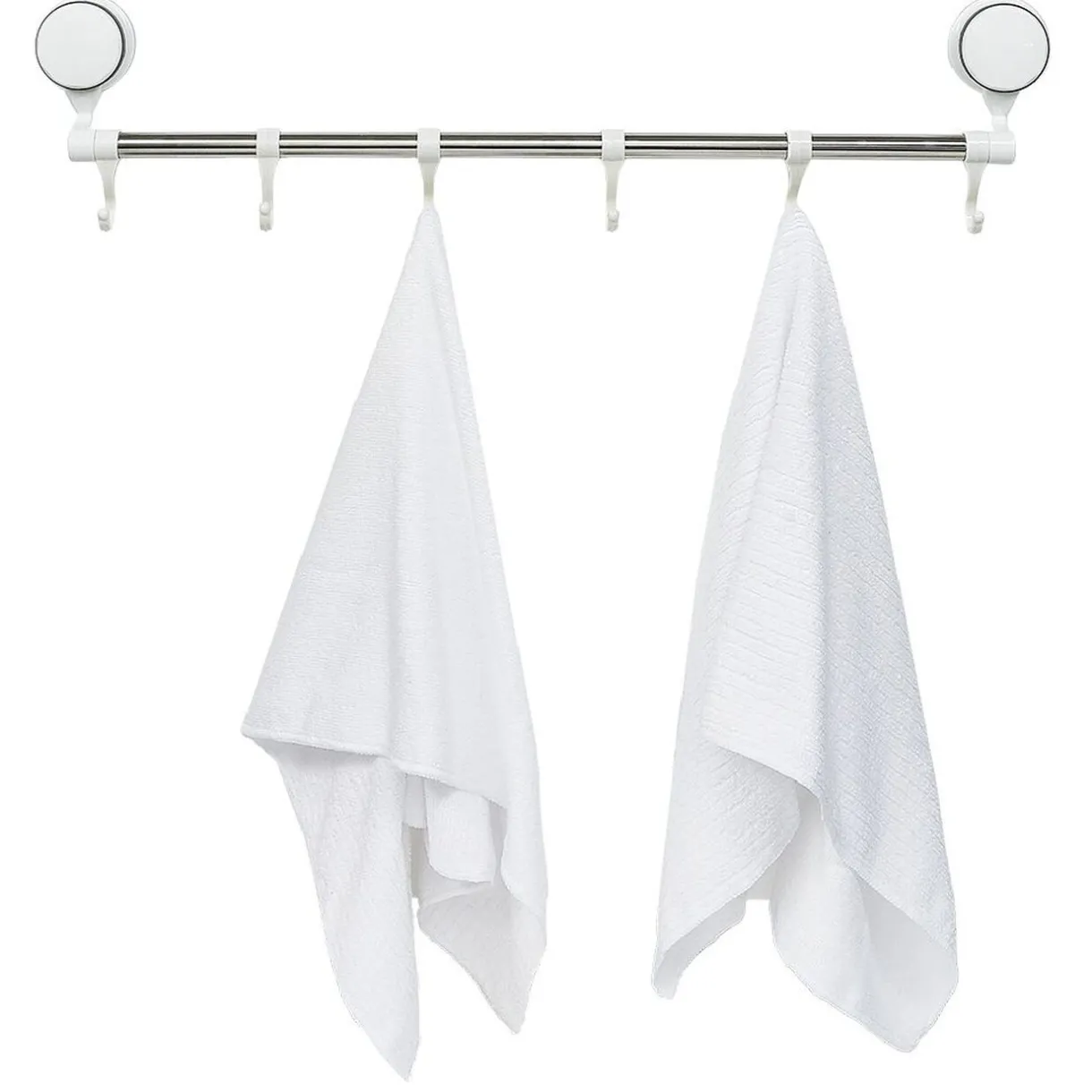 Gifi Barre porte serviettes à ventouses 6 crochets L.60 cm