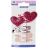 Best Gifi Barrette clic clac coeur et paillettes x6