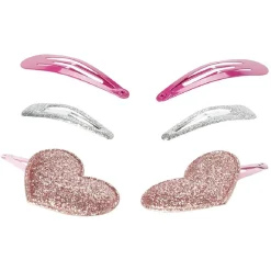 Best Gifi Barrette clic clac coeur et paillettes x6